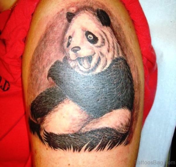 Happy Panda Shoulder Tattoo