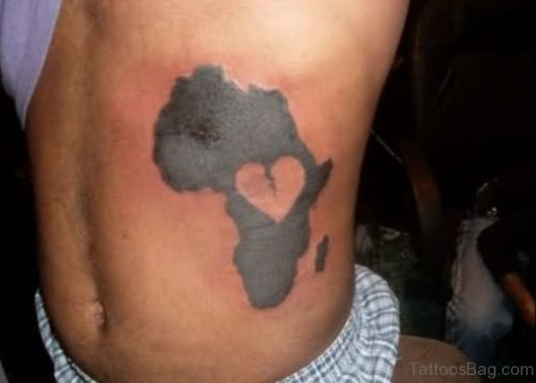 Heart African Map Tattoo