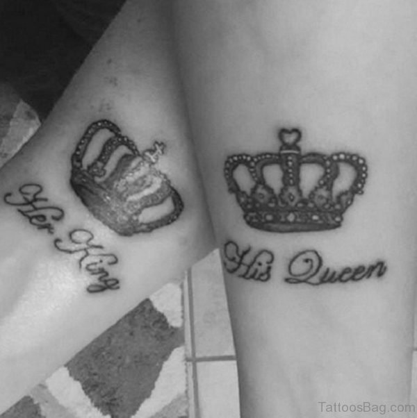Her King His Queen Word Tattoo
