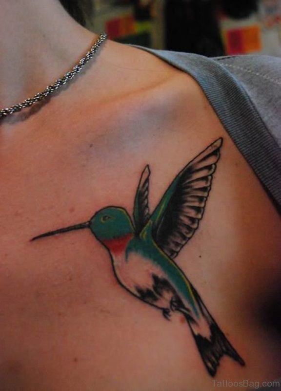 Hummingbird Tattoos On Chest