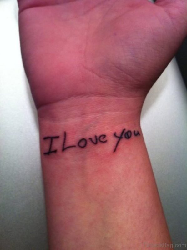 I Love Wording Tattoo