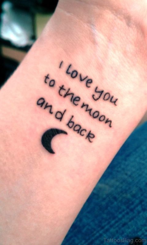 I Love You To The Moon Wrist Tattoo