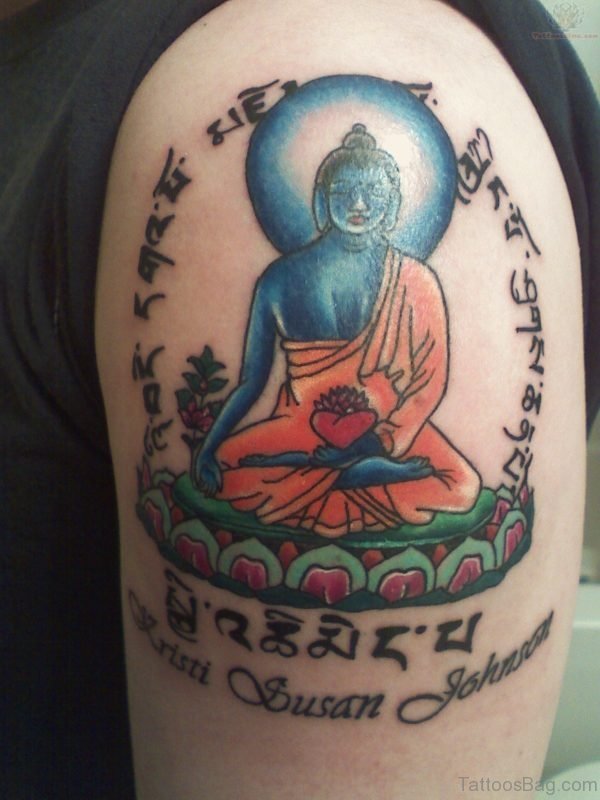 Buddhist Tattoo On Shoulder