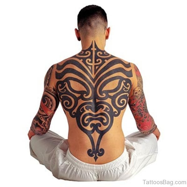Impressive Tribal Tattoo On back