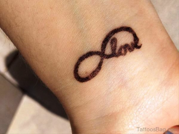Infinity And Love Tattoo On Wrist