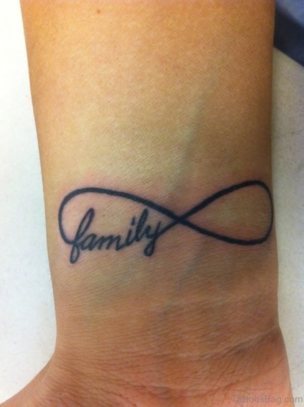 Infinty Family Tattoo Design On Wrist