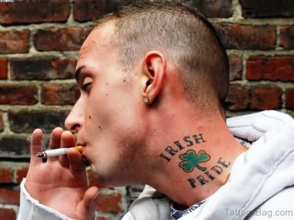 Irish Pride Neck Tattoo