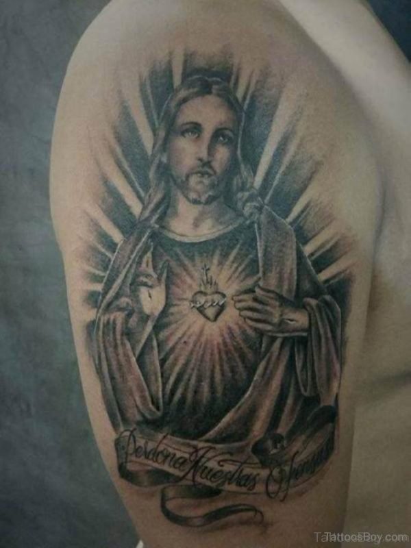 Jesus Tattoo Design On Shoulder