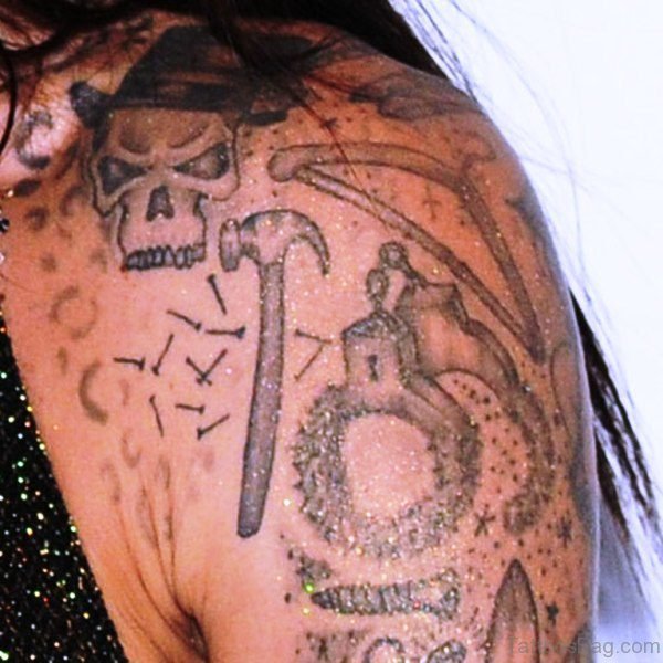 Jodie Marsh Skull Tattoo