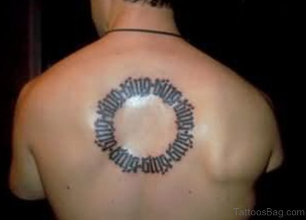 King Ambigram Circle Tattoo On Back
