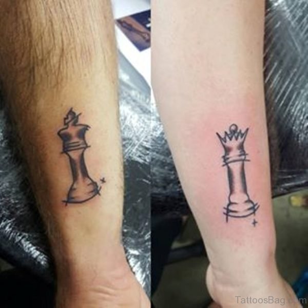 King And Queen Tattoo On Wrist