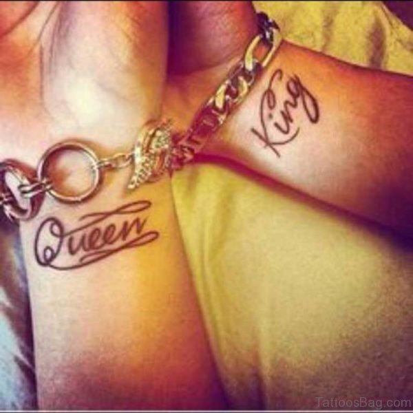 King Queen Word Tattoo