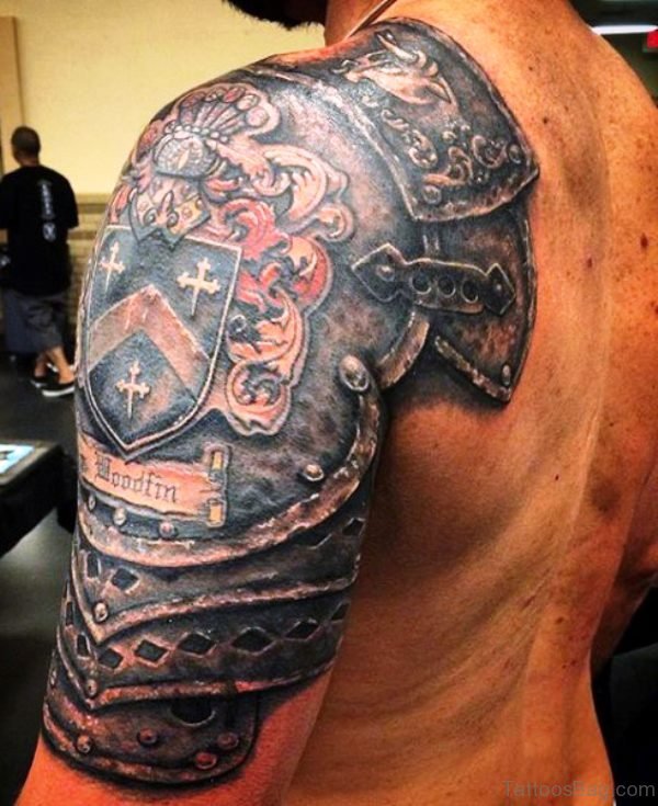 Knight Armour Shoulder Tattoo