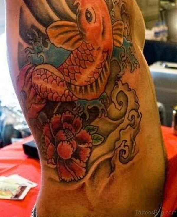 Koi Fish Tattoos Designs On Rib