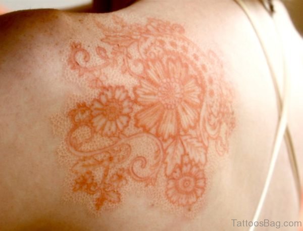 Lace Tattoo On Shoulder Back