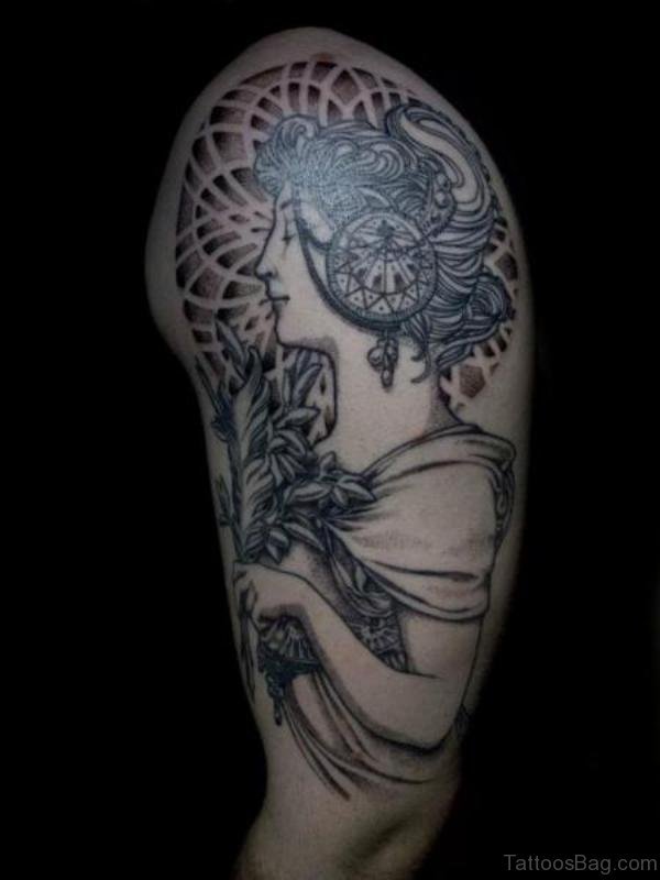 Lady Lace Shoulder Tattoo
