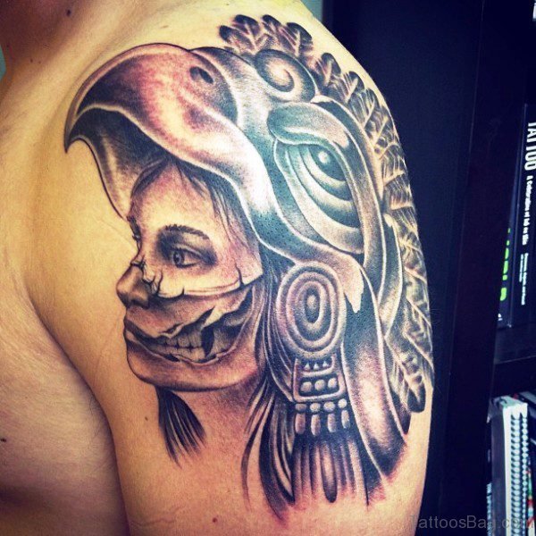 Lady Skull Shoulder Tattoo