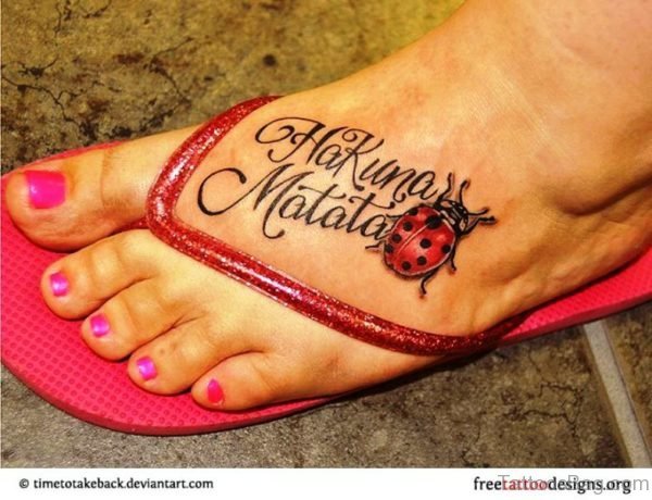 Ladybug Tattoo With Wording
