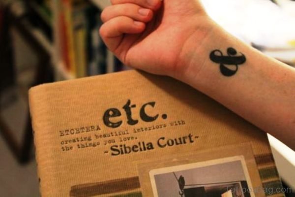 Large Ampersand Wrist Tattoo