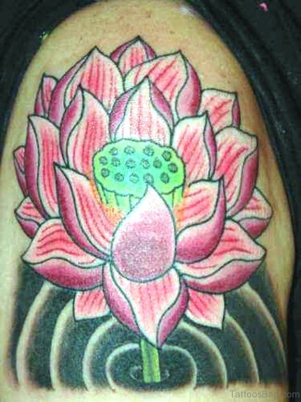 Large Pink Lotus Tattoo