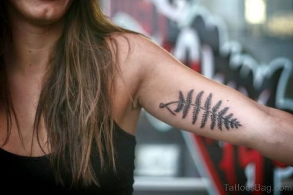 Leaf Tattoo On Bicep
