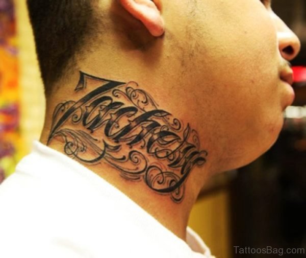Letter Neck Tattoo