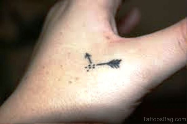 Little Broken Arrow Tattoo On Hand