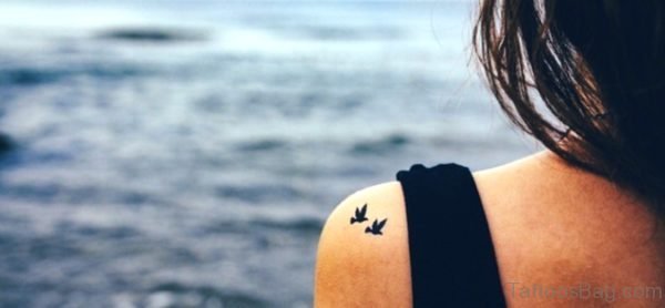 Little Flying Birds Shoulder Tattoo