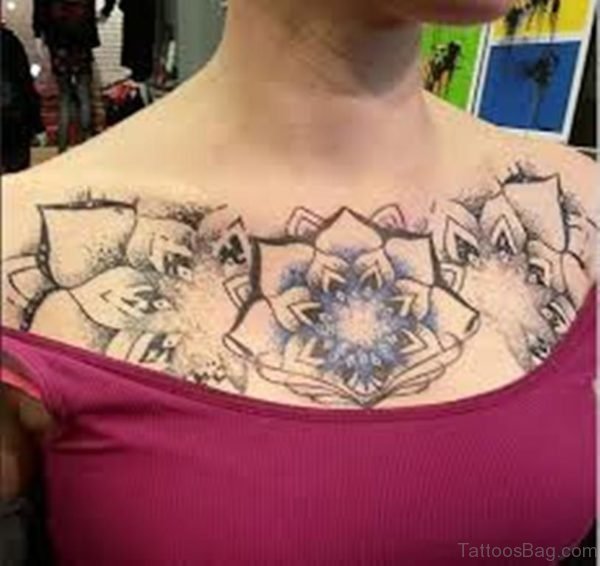Lotus Mandala Tattoo On Chest