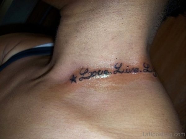 Love Tattoo Design On Neck