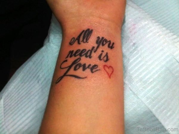 Love Wrist Tattoo