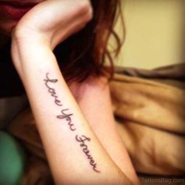 Love You Forever Tattoo On Wrist