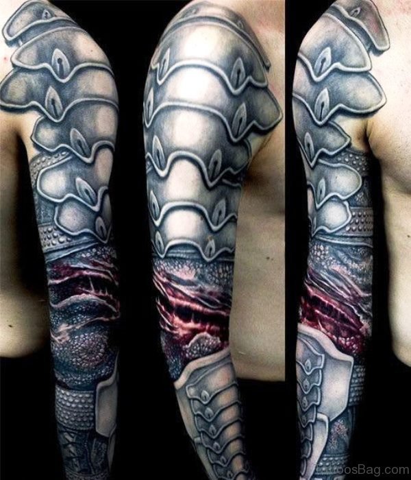 Lovely Armor Shoulder Tattoo Design
