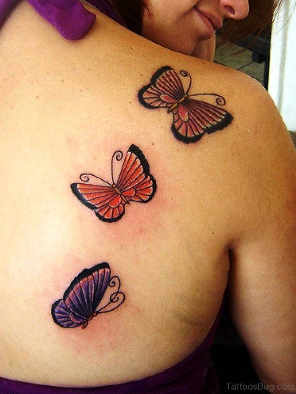 Lovely Butterfly Shoulder Tattoo