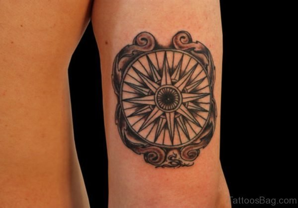 Lovely Compass Tattoo Design