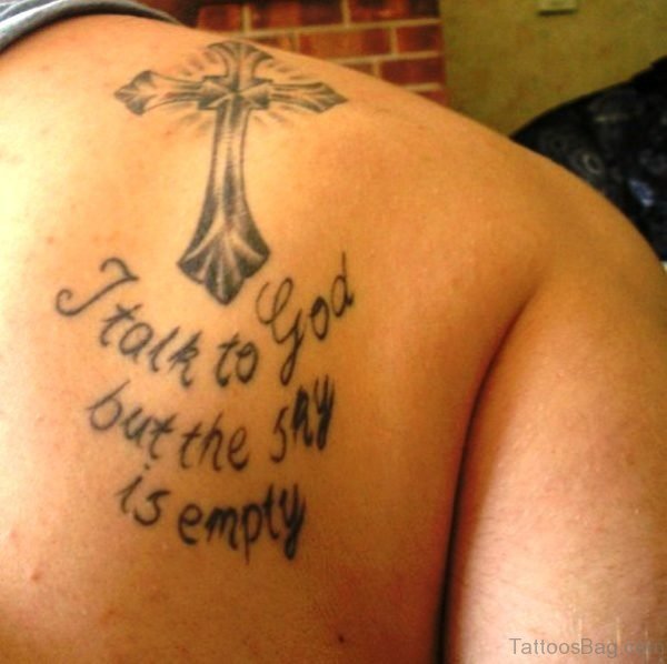 Lovely Cross Shoulder Tattoo