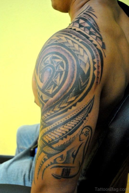 Lovely Half Sleeves Shoulder Tattoo