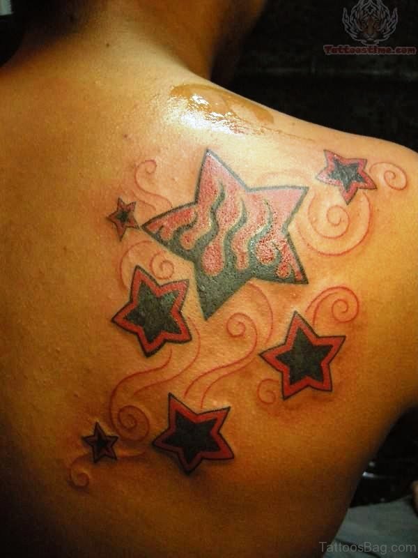 Lovely Star Shoulder Tattoo