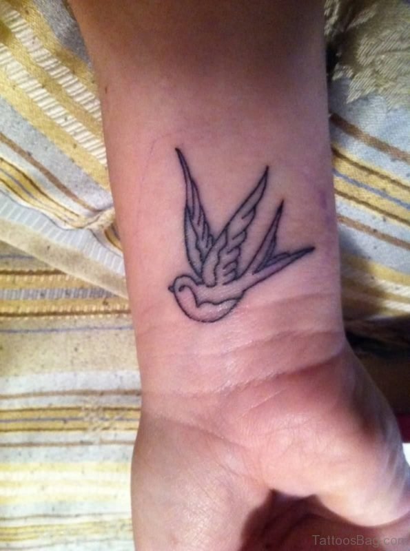 Lovely Swallow Tattoo On Wrist
