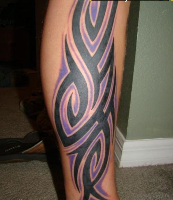 Lovely Tribal Tattoo For Leg