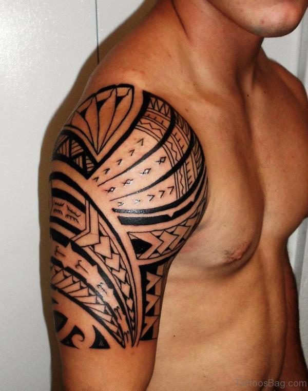 Maori Polynesian Shoulder Tattoo