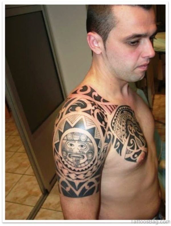 Maori Shoulder Tattoo For Men