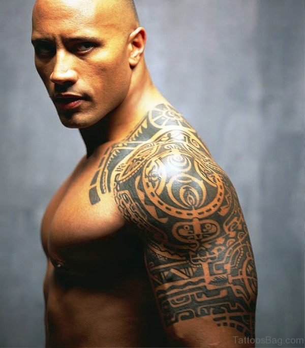 Maori Tattoo Design On Left Shoulder