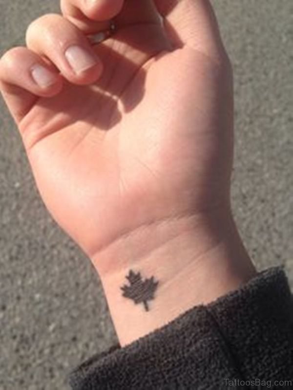 Mapple Leaf Wrist Tattoo