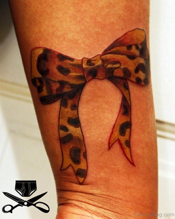 Marvelous Bow Tattoo On Wrist