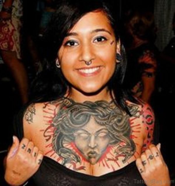 Medusa Tattoo On Chest