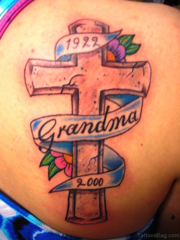 Memorial Cross Tattoo Design