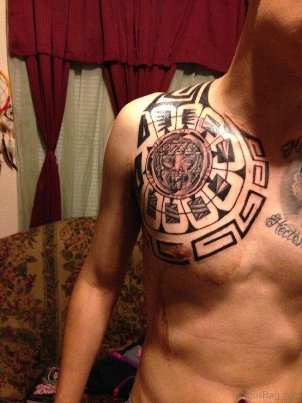 Mexican Tribal Shoulder Tattoo