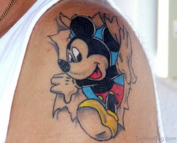 Mickey Mouse tattoo On Shoulder