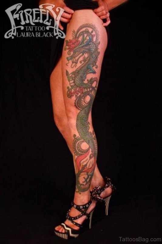 Mind Blowing White Ink Dargon Tattoo
